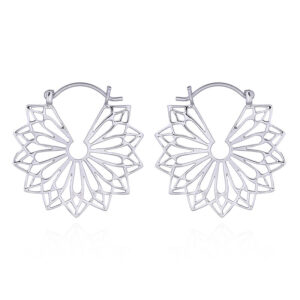 A pair of mandala hoop earrings 925 silver