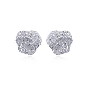 A pair of 925 silver interlocking circles stud earrings