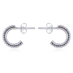A pair of open arch dotted silver stud earrings
