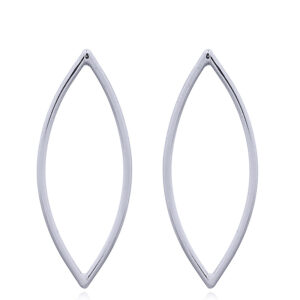 A pair of marquise pointed oval silver stud earrings