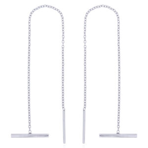 A pair of pull-through silver thread 925 silver earrings