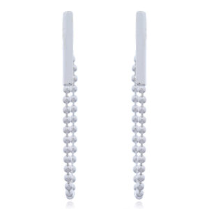 A pair of ball chain 925 silver front back stud earrings