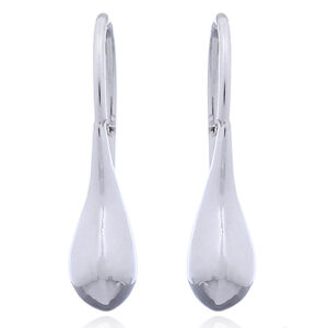 A pair of silver drop earrings plump paisley shape