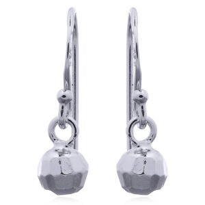 A pair of 925 silver faceted ball dangle earrings