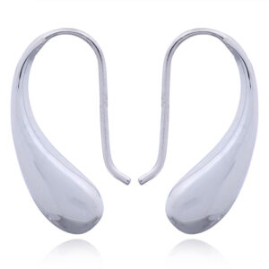 A pair of petit curved teardrop 925 silver earrings