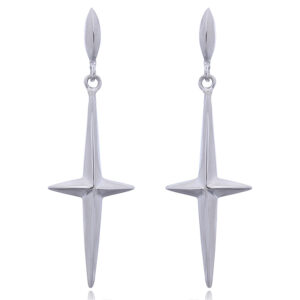 A pair of 925 silver cross dangling stud earrings