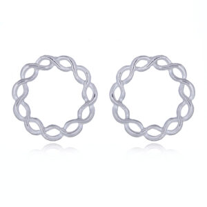 A pair of circle infinity 925 silver stud earrings