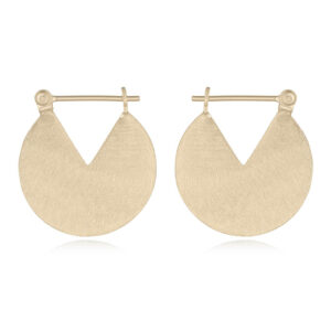 A pair of brushed gold plated 925 silver modern round hoops