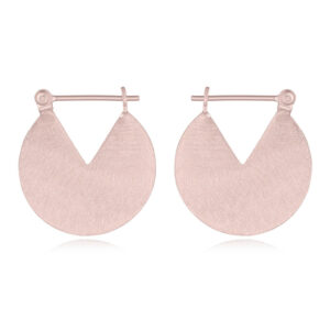 A pair of brushed rose gold plated contemporary hoop earrings