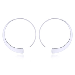 A pair of semi hoop tapered 925 silver drop earrings