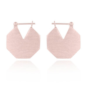 A pair of octagon rose gold plated hoop earrings