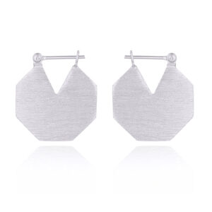 A pair of octagon 925 silver hoop earrings