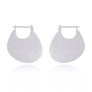 A pair of large solid bean 925 silver hoops