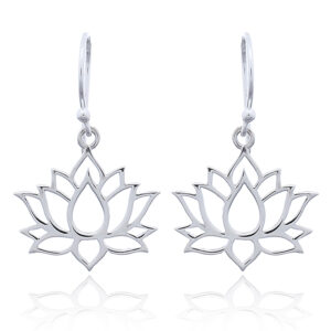 A pair of lotus 925 sterling silver dangle earrings