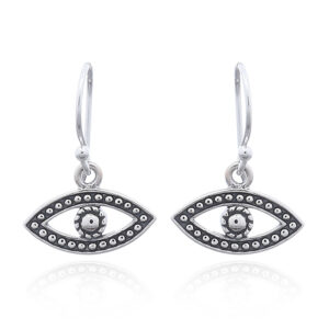 A pair of beaded eyes of evil 925 silver earrings