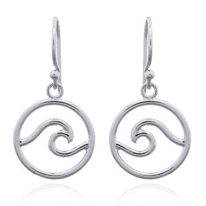 A pair of wave of sea sterling silver dangle earrings