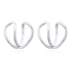A pair of sterling silver wire curly entwined ear cuff earrings