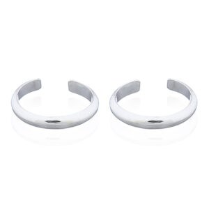 A pair of round curve wire 925 silver ear cuff earrings