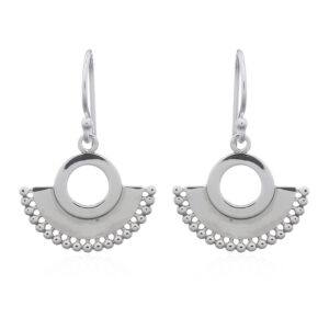 A pair of mellow fan sterling silver dangle earrings