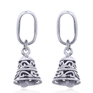 A pair of 925 silver bell stud earrings