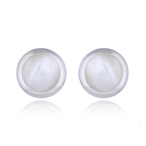 A pair of 8 mm elegant mother of pearl sterling silver stud earrings