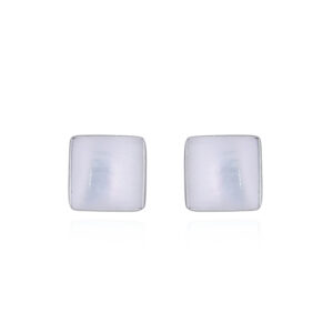 A pair of tiny squared mother of pearl 925 silver stud earrings