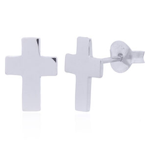 A pair of stamped sterling silver cross stud earrings