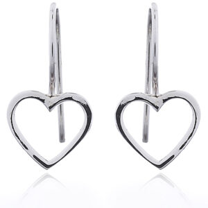 A pair of 925 silver open heart drop earrings
