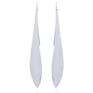 A pair of conical drop shaped sterling silver earrings