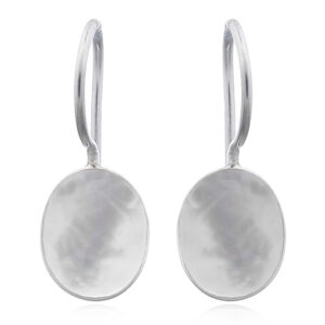 A pair of iridescent mother of pearl sterling silver drop earrings