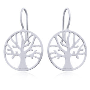 A pair of sterling silver trees in autumn beautiful cast drop earrings