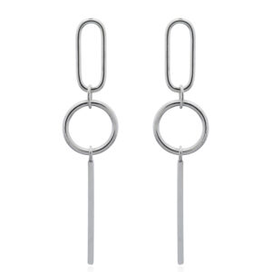 A pair of mixed geometrics stylish 925 silver stud earrings