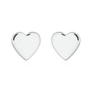 A pair of little plain heart 925 silver stud earrings