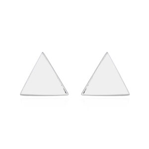 A pair of little plain triangle silver stud earrings