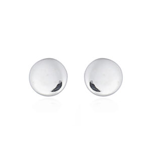 A pair of tiny round disc sterling plain silver stud earrings