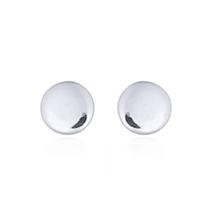 A pair of tiny round disc sterling silver stud rhodium plated earrings