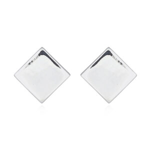 A pair of 6 x 6 m plain square silver stud earrings