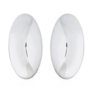 A pair of wavy ovate sterling silver stud earrings