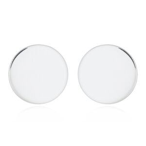A pair of plain round disc sterling silver stud earrings