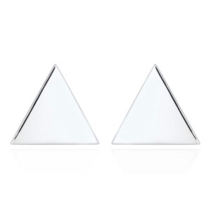 A pair of plain triangle plate 925 silver stud earrings