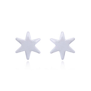 A pair of minimalist 925 silver star stud earrings