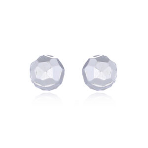 A pair of 925 silver faceted ball stud earrings
