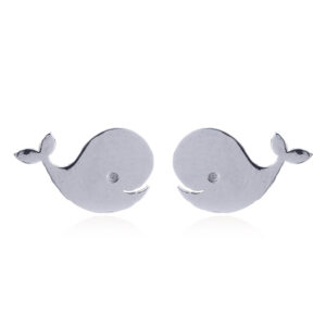 A pair of cute pair of baby whales 925 silver stud earrings