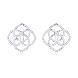 A pair of 925 silver celtic flower stud silver earrings