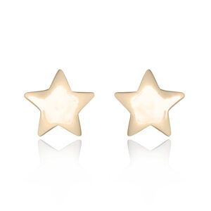 A pair of yellow gold plated tiny 925 silver star stud earrings