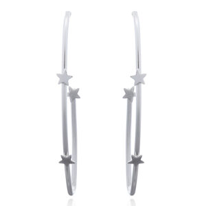 A pair of twinkle stars in silver curve stud earrings
