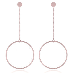A pair of circle swing rose gold silver stud earrings