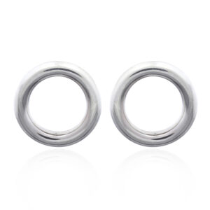 A pair of highly polished donuts ring silver stud earrings