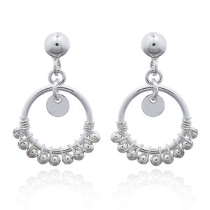 A pair of chandelier beads silver stud earrings