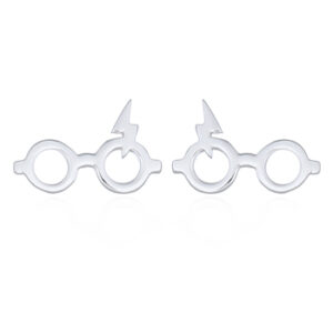 A pair of thunder glasses 925 silver stud earrings